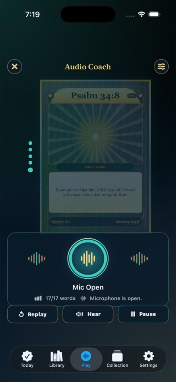 Bible Cards app screen 2